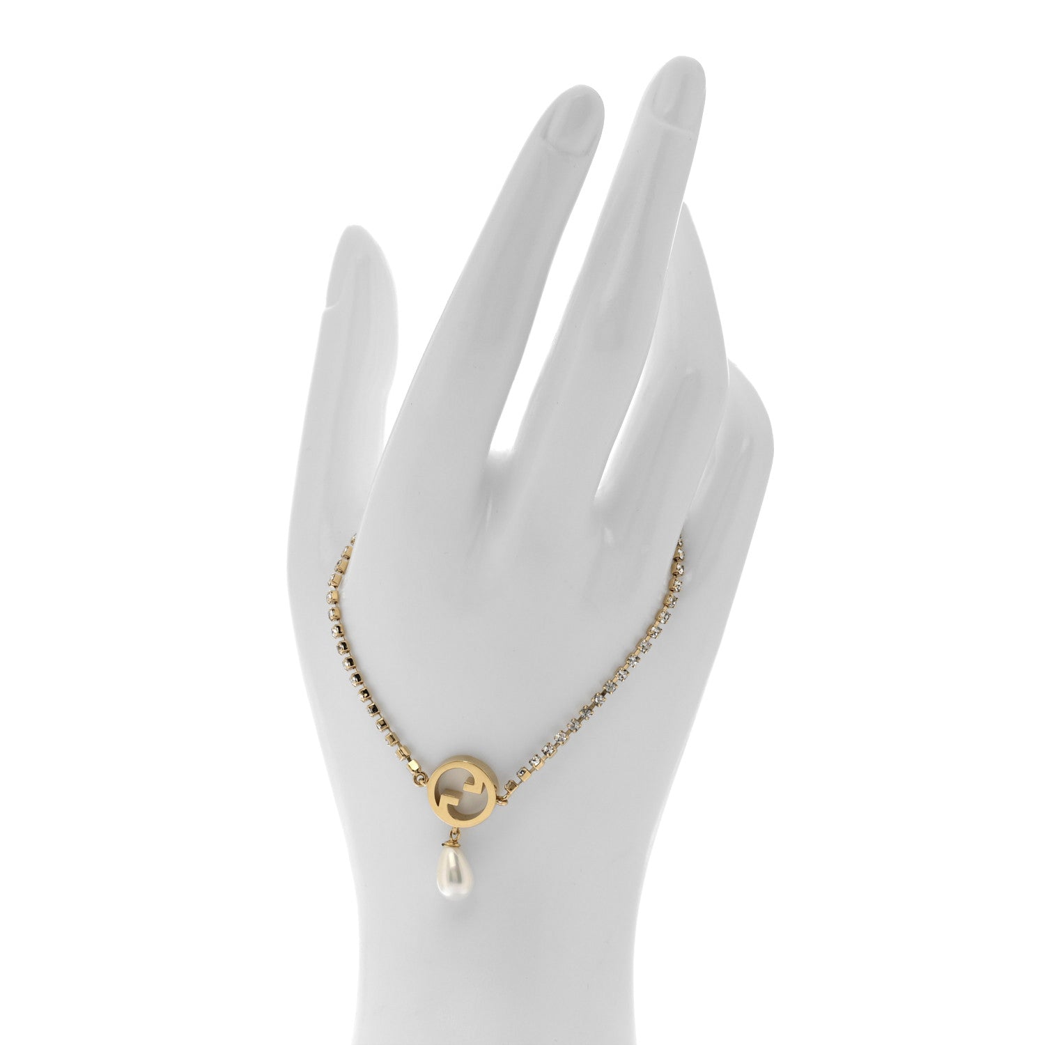 Gucci Crystal Pearl Bracelet Gold Gold 2 of 5