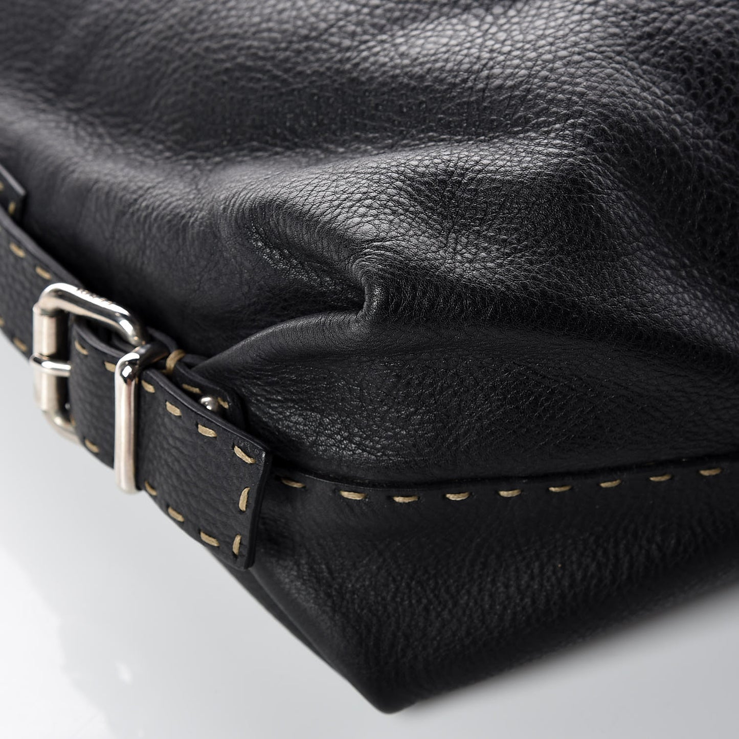 Calfskin Romano Large Selleria Hobo Black