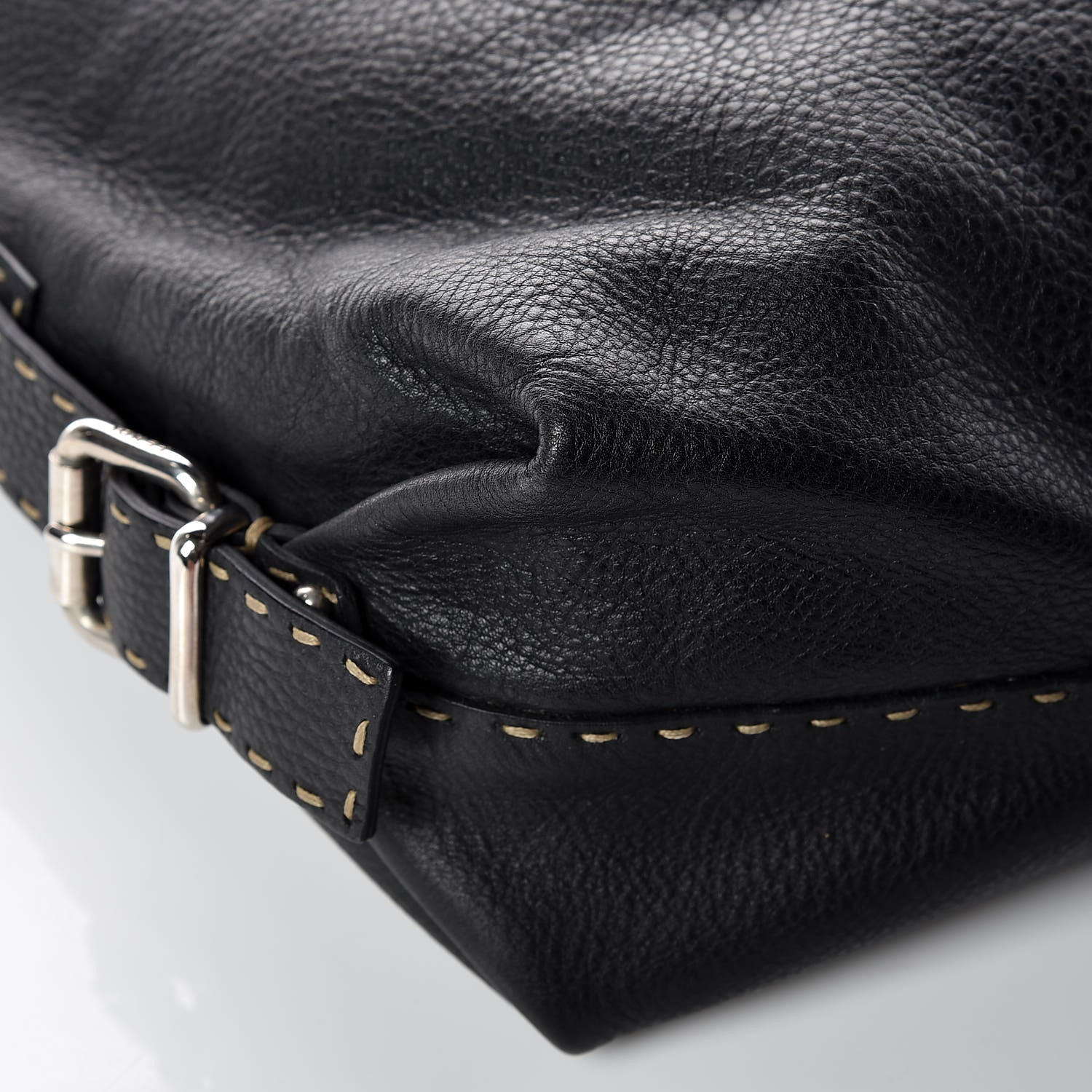Fendi Calfskin Romano Large Selleria Hobo Black 14 of 14