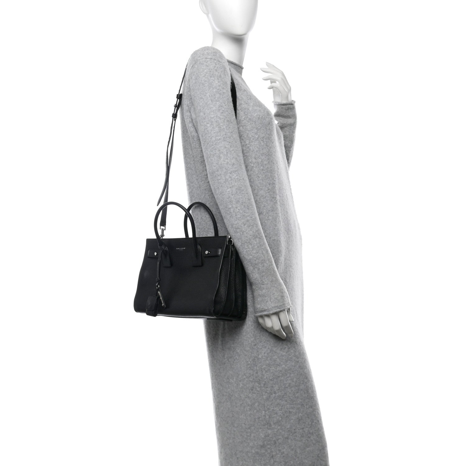 Saint Laurent Grained Calfskin Baby Sac De Jour Souple Black 2 of 16