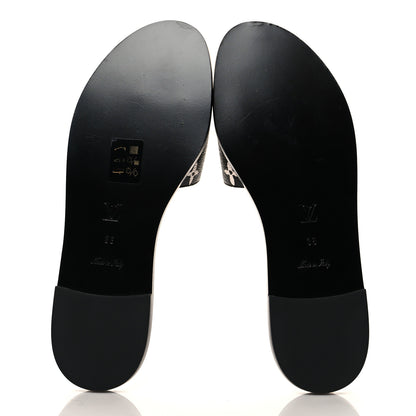 Louis Vuitton Monogram Wild At Heart Lock It Flat Mule 38 Black 5 of 9