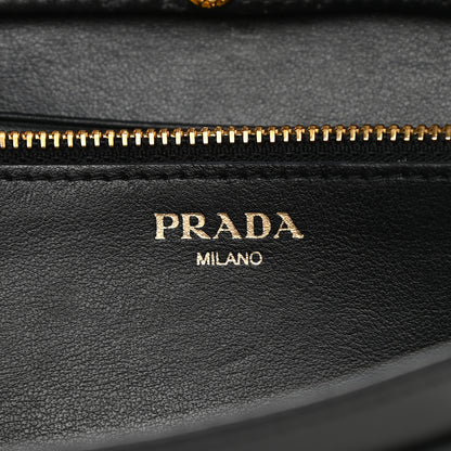 Prada Soft Calfskin Quilted Chain Wallet Black 6 of 8