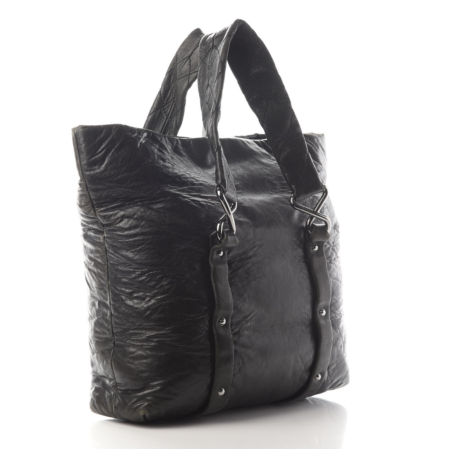 Chanel Lambskin Quilted 8 Knots Tote Black 3 of 12