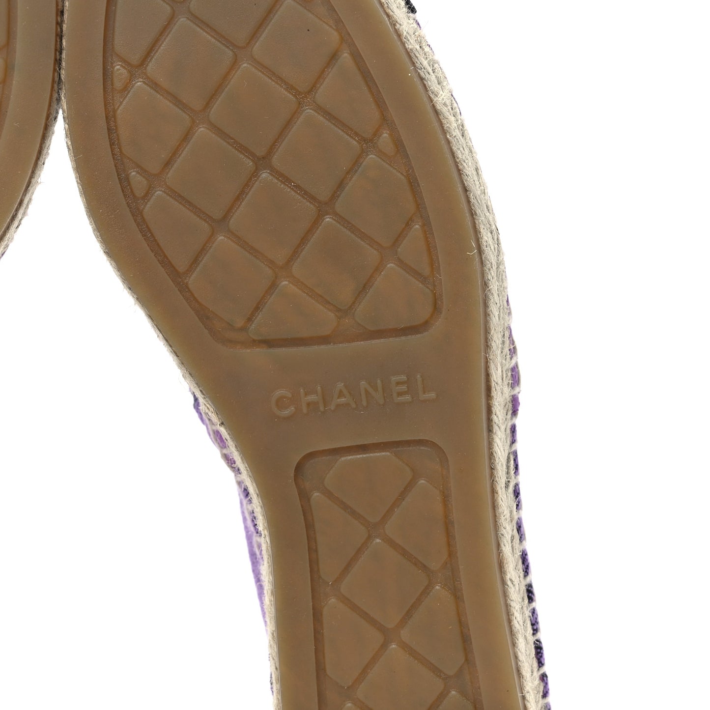 Cotton Jacquard Grosgrain CC Print Espadrilles 38 Purple Black
