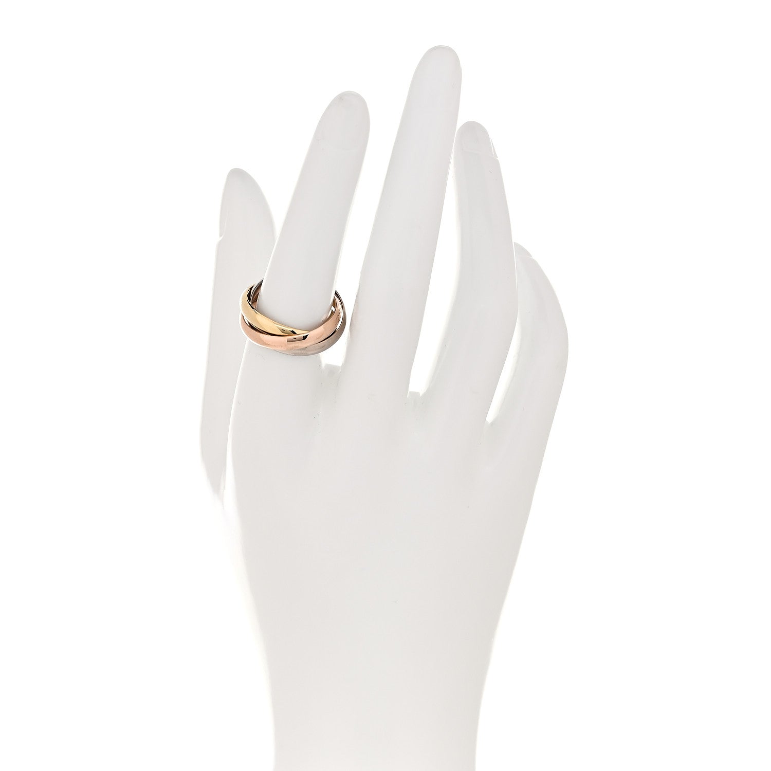 Cartier 18K Pink Yellow White Gold Classic Trinity Ring 55 7.25 2 of 4