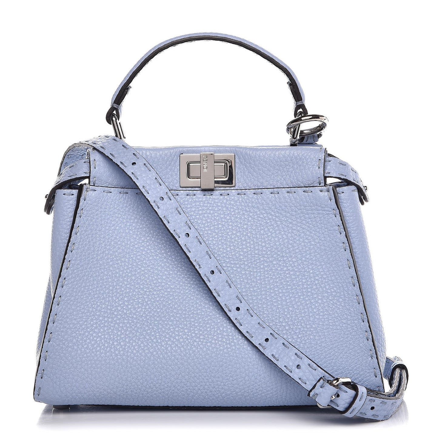 Cuoio Romano Selleria Mini Peekaboo Iconic Satchel Celeste Sky