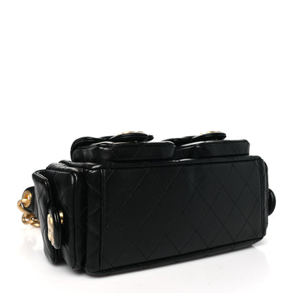Chanel Shiny Lambskin Quilted Trendy Pockets Hobo Black 4 of 10