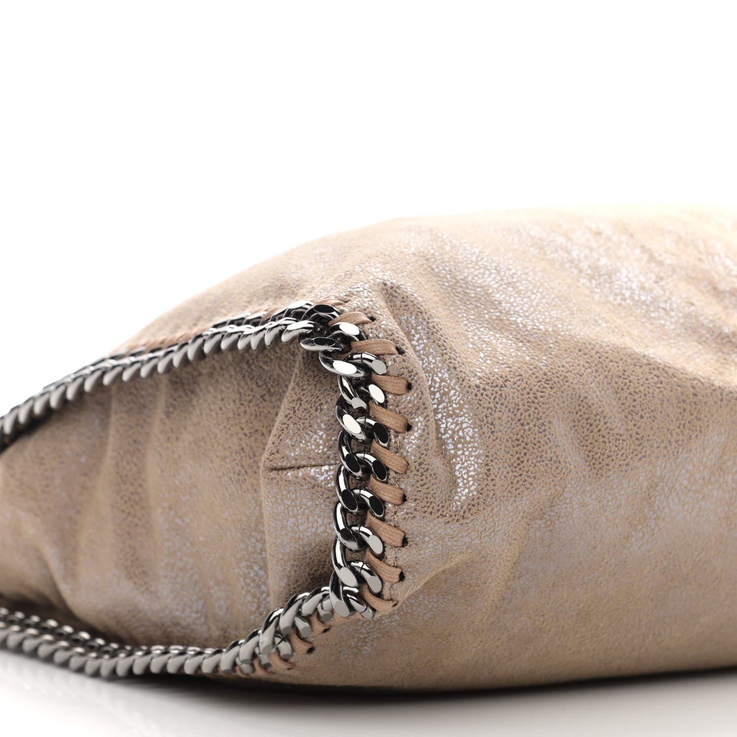 Stella McCartney Metallic Shaggy Deer Falabella Fold Over Tote Sand 8 of 9