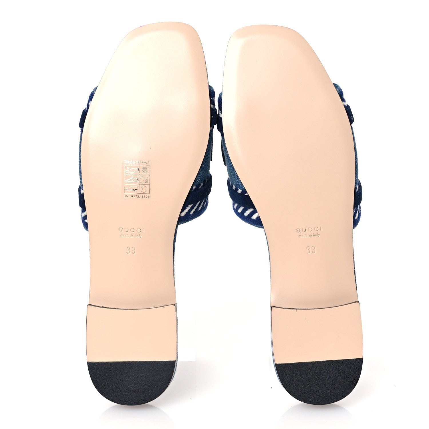 Gucci New Denim Logo Embroidered Slide Sandal 39 Light Blue 7 of 10