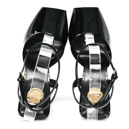 Saint Laurent Patent Calfskin La Scandale 110 Sandals 38.5 Black 2 of 9