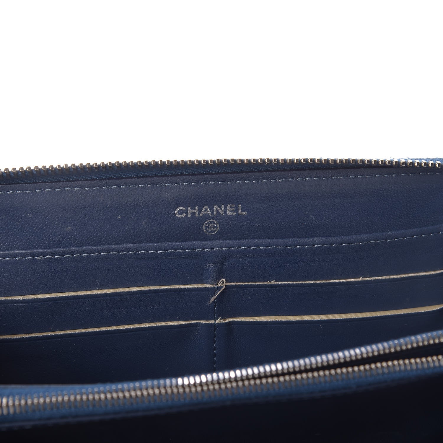 Chanel Matte Alligator Reissue Large Gusset Zip Around Wallet Blue 6 of 9