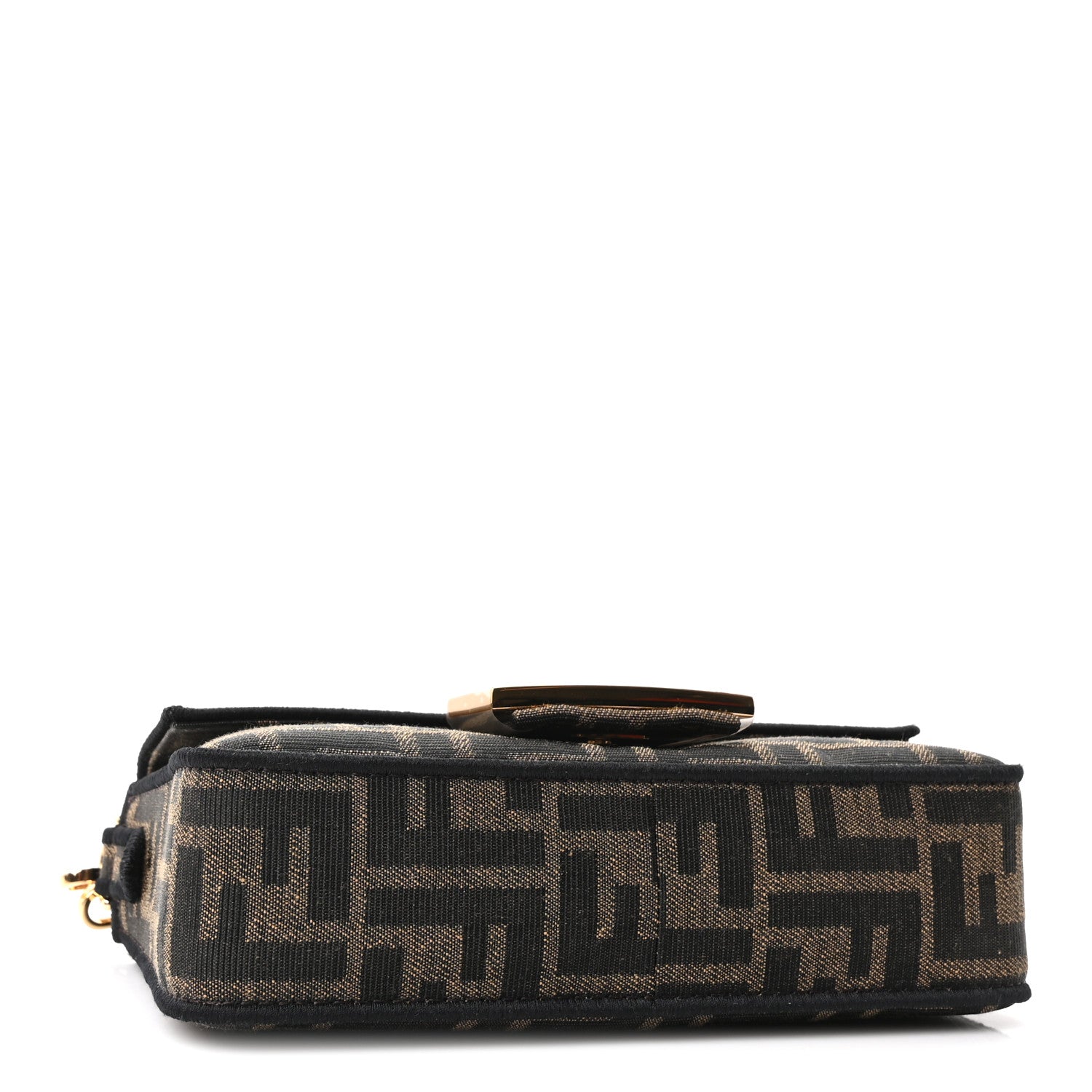 Fendi Fabric Jacquard FF 1974 Mini Baguette Tobacco Moro Black 4 of 10