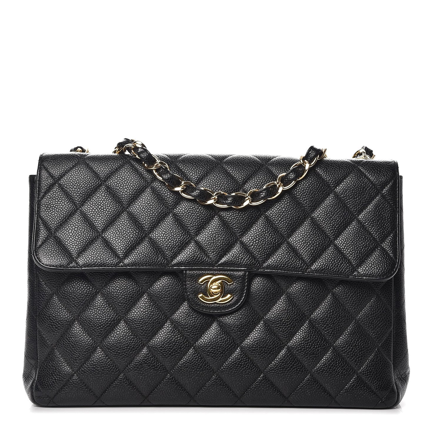 Caviar Quilted Jumbo Single Flap Black