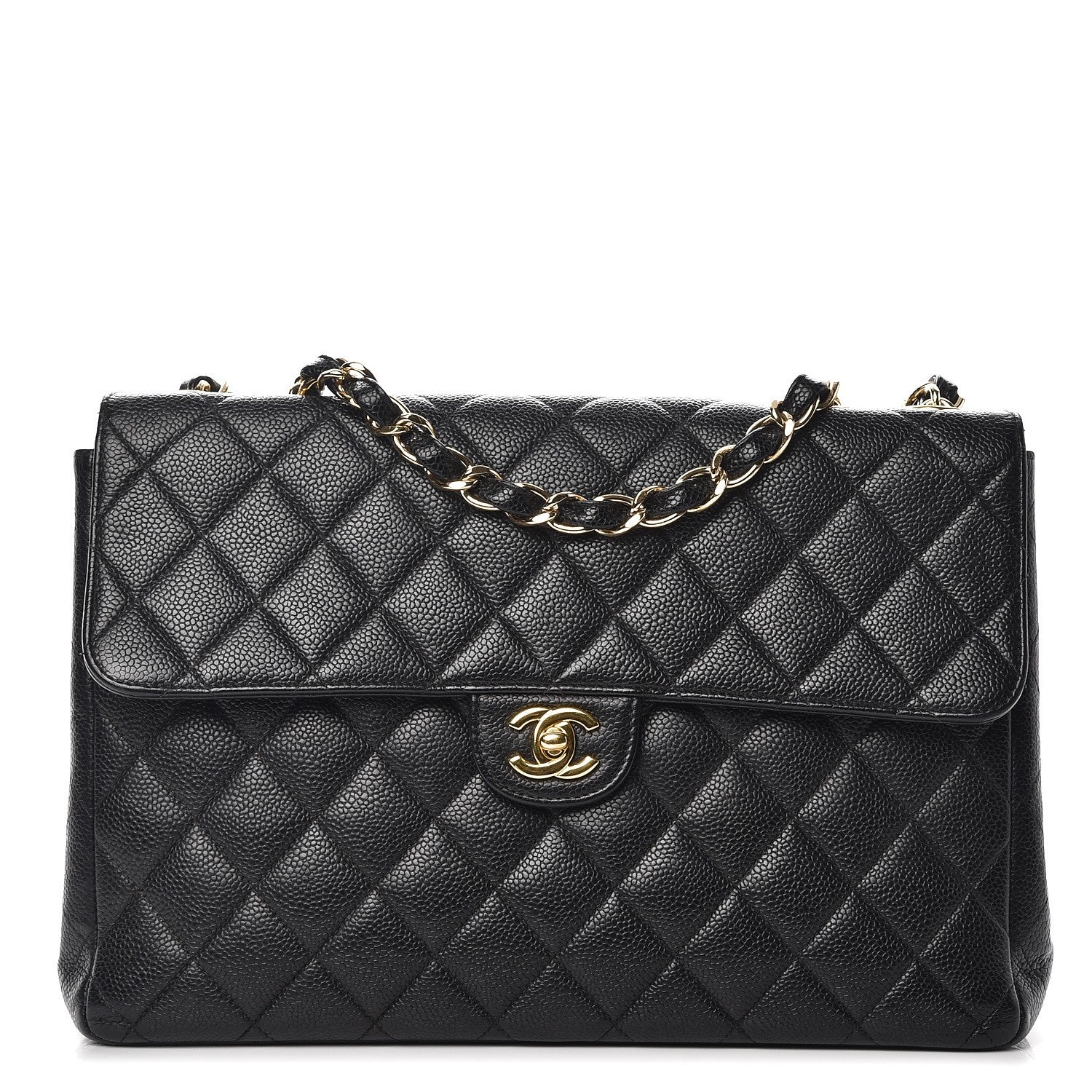 Chanel Caviar Quilted Jumbo Single Flap Black 1 of 16