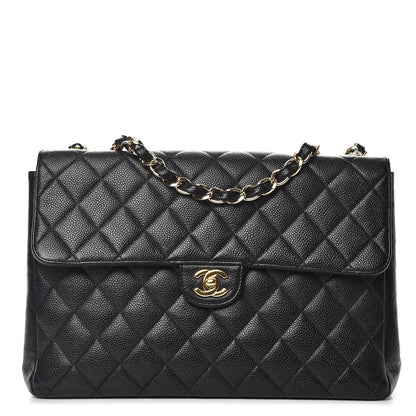 Chanel Caviar Quilted Jumbo Single Flap Black 1 of 16