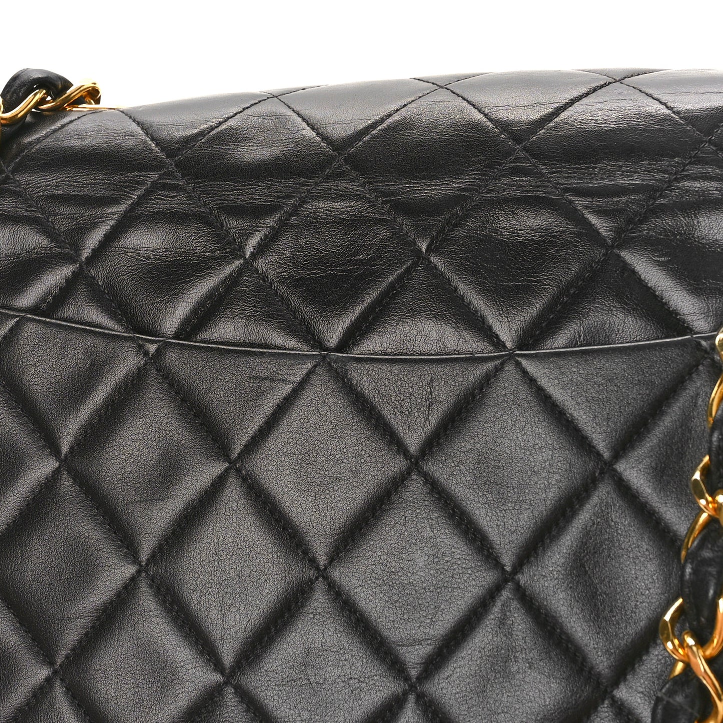 Lambskin Quilted XL Jumbo Single Flap Black