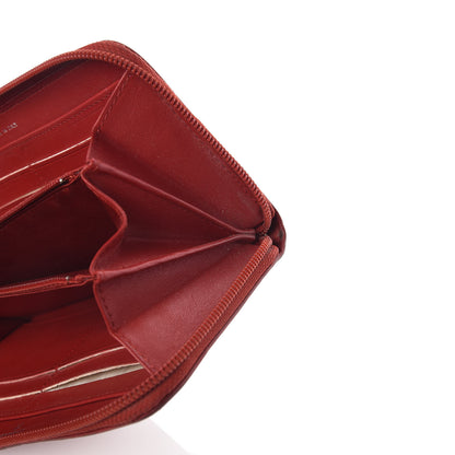 Chanel Lambskin Camellia Embossed Zip Around Large Gusset Wallet Red 9 of 14