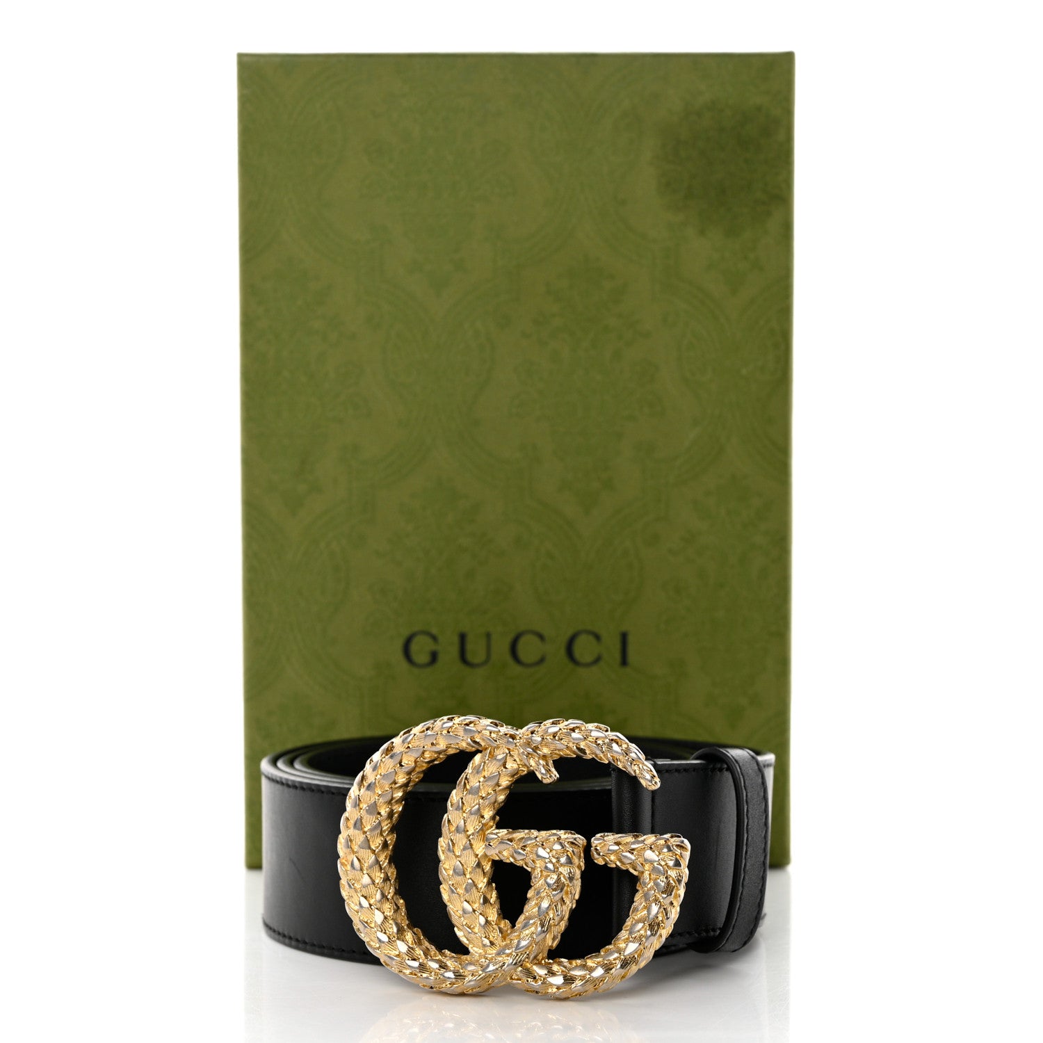 Gucci Moon Calfskin Scales Double G 40mm Belt 95 38 Black 7 of 7