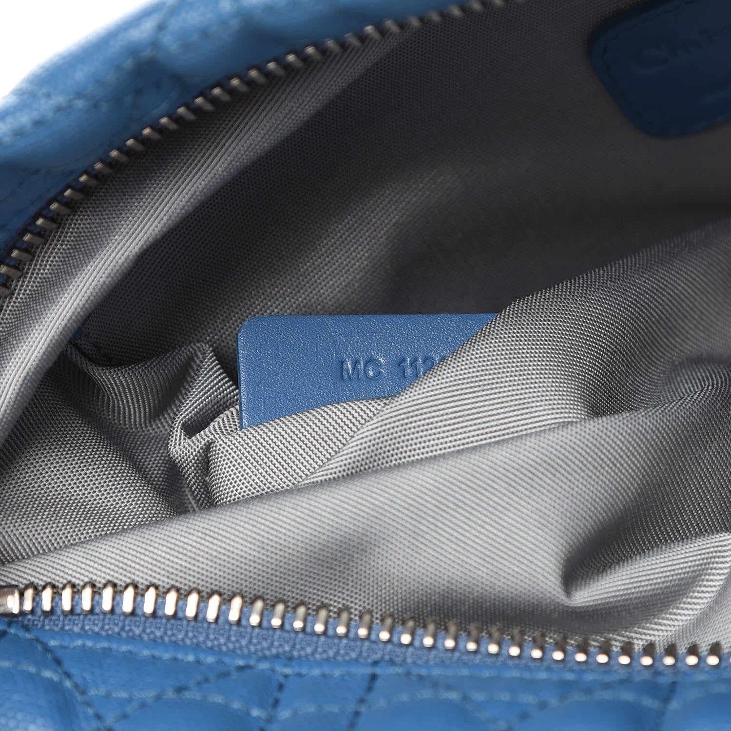 Christian Dior Panerea Canvas Cannage Flat Zip Pouch Cobalt 7 of 7