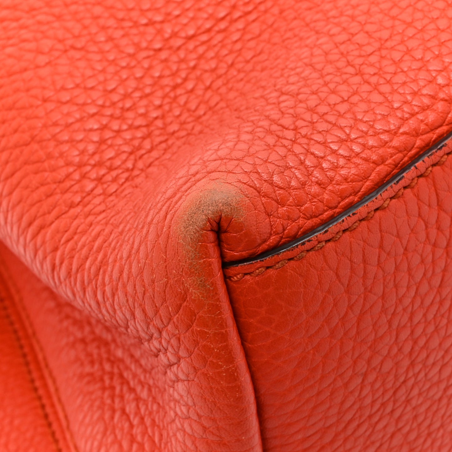 Pebbled Calfskin Medium Soho Chain Shoulder Bag Sun Orange