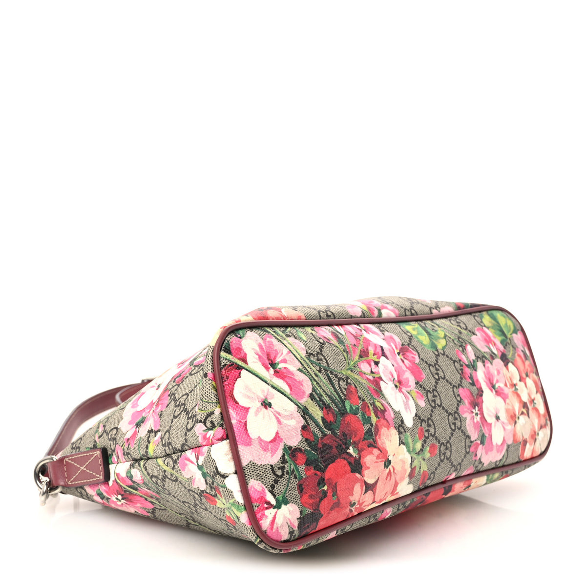 GG Supreme Monogram Blooms Small Zippered Tote Beige Multicolor Dry Rose
