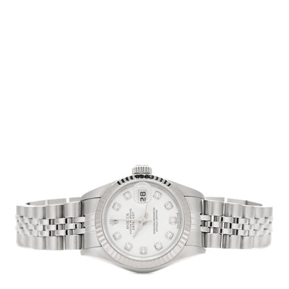 Rolex Stainless Steel 18K White Gold Diamond 26mm Oyster Perpetual Datejust Watch White 79174 2 of 4