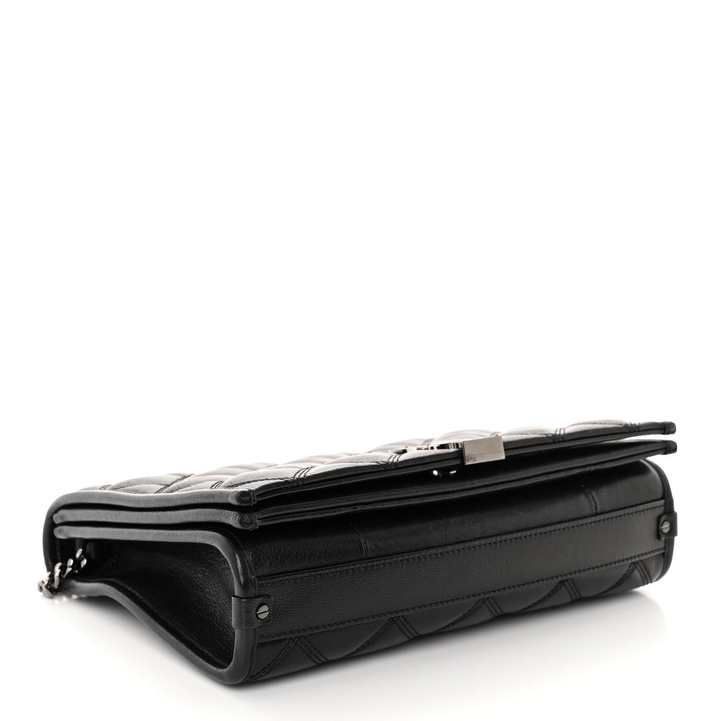 Lambskin Quilted Mini Becky Chain Bag Black