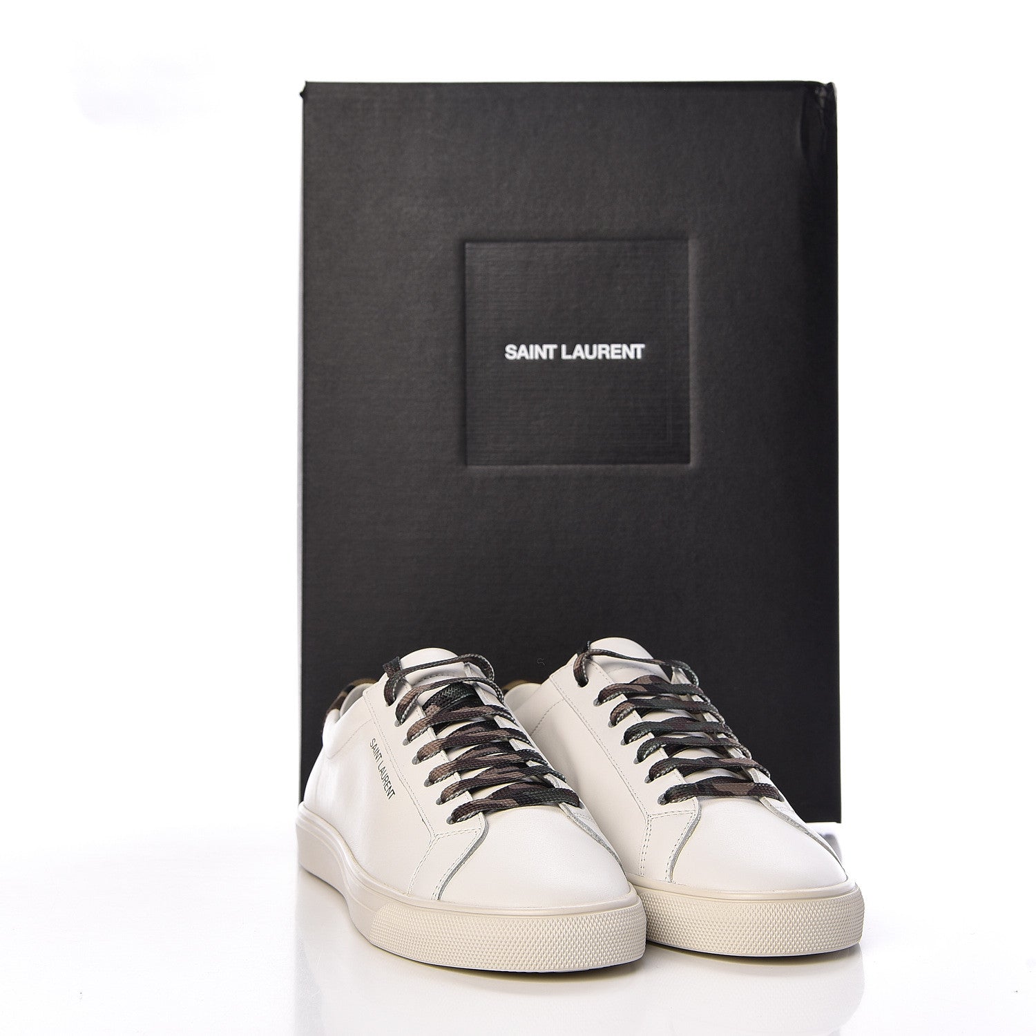 Saint Laurent Calfskin Camouflage Womens Andy Low Top Sneakers 36.5 Optic White 9 of 9