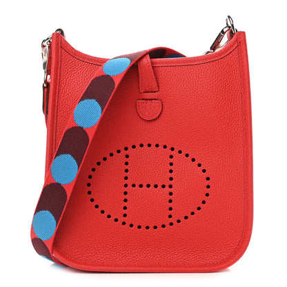 Hermes Taurillon Maurice Flipperball Sangle Evelyne TPM Rouge De Coeur Bleu Frida 1 of 11