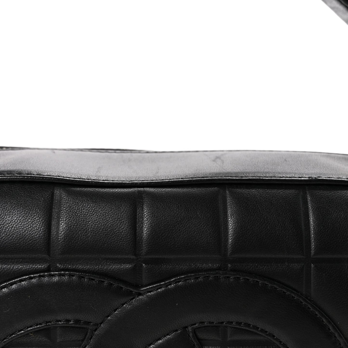 Lambskin Quilted Medium Chocolate Bar Shoulder Bag Black