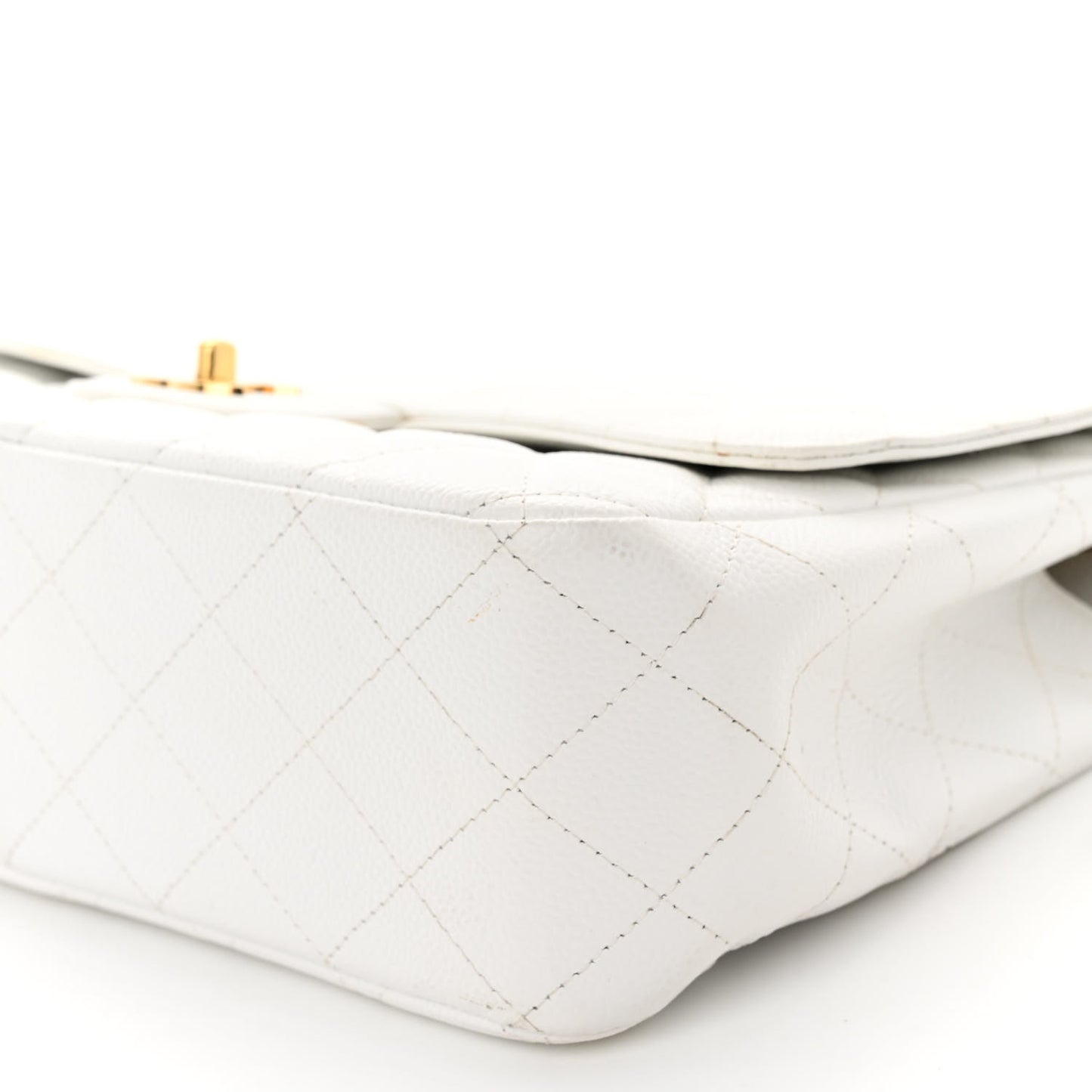 Caviar Quilted Jumbo Single Flap White