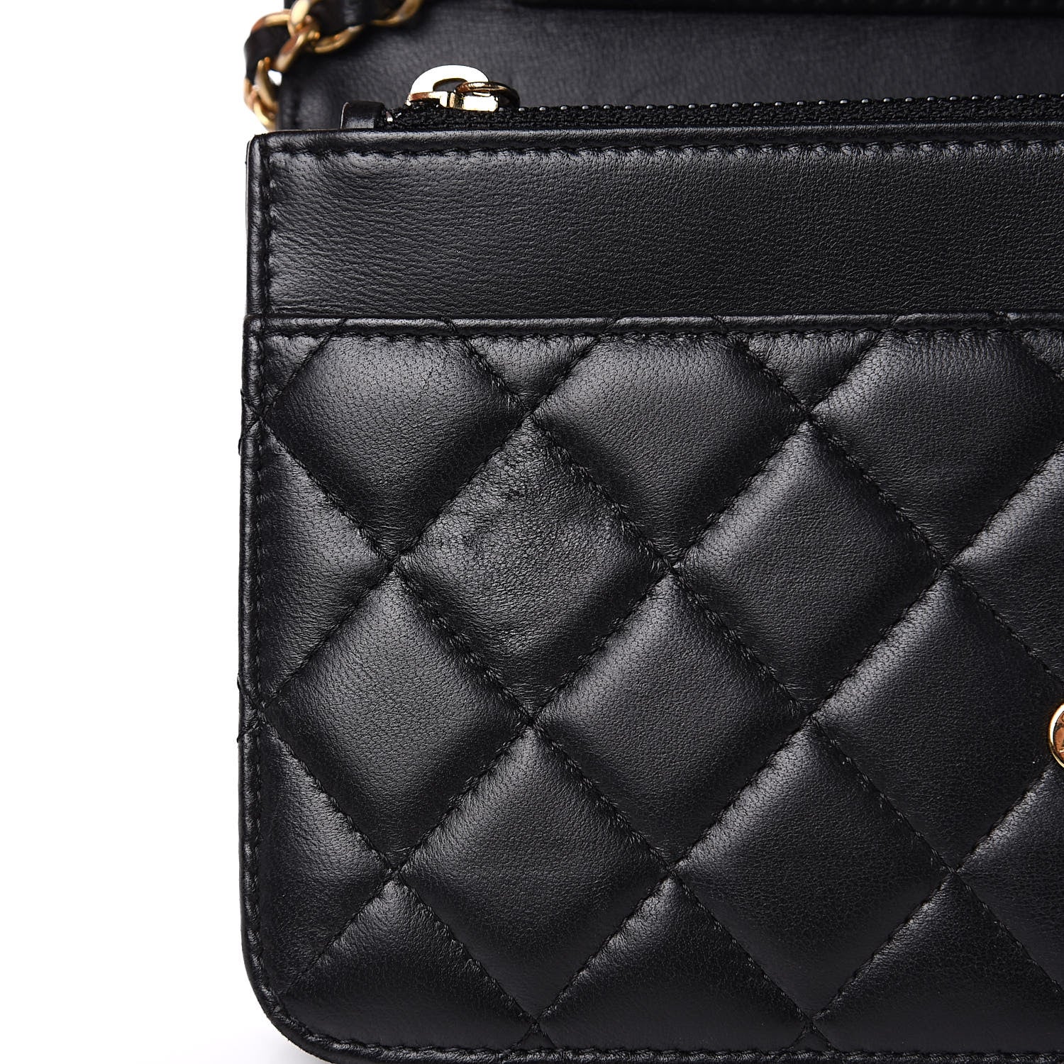 Chanel Lambskin Quilted Boy Wallet On Chain WOC Black 9 of 13