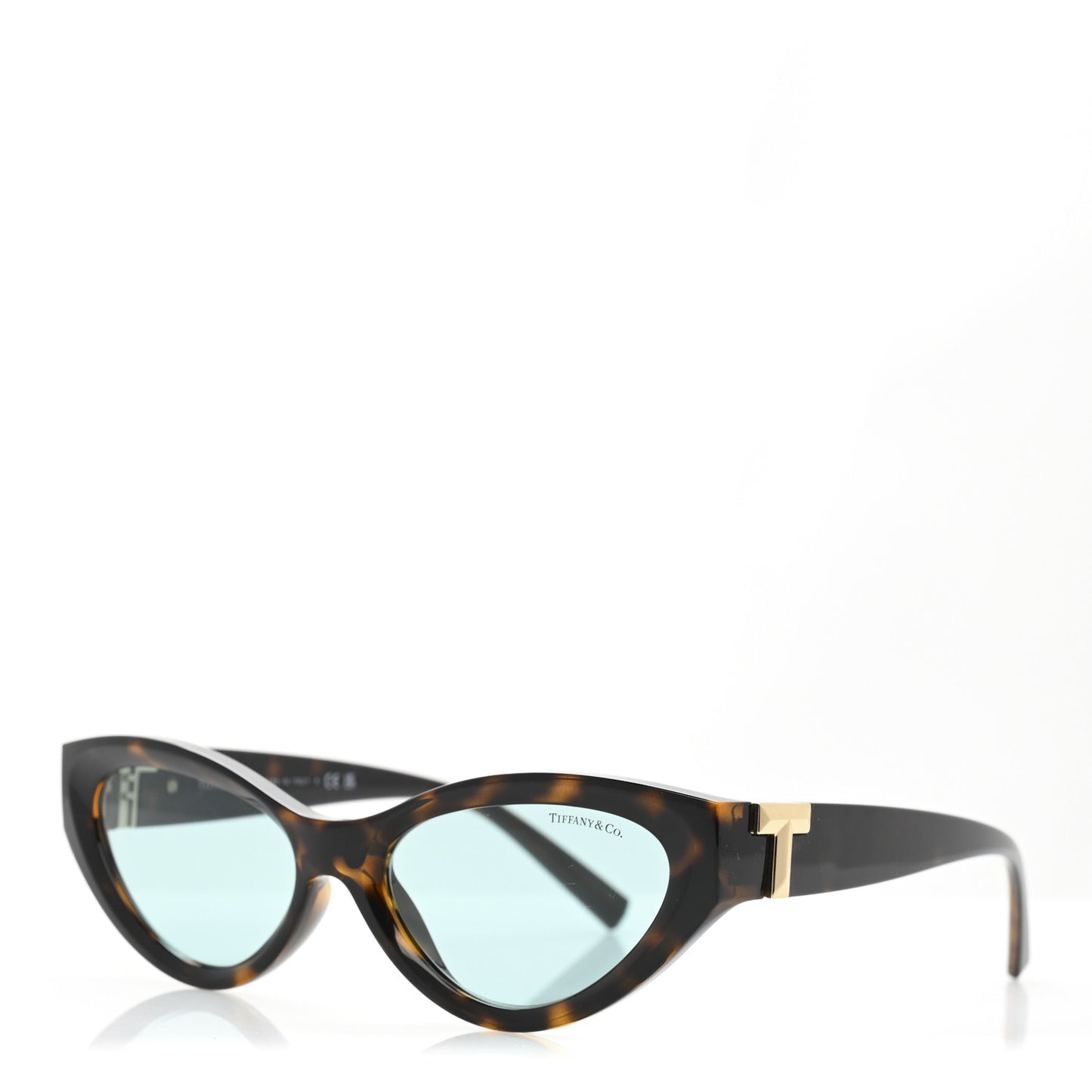 Acetate Metal Tiffany T Tortoise Cat Eye Sunglasses TF4225U Brown Blue