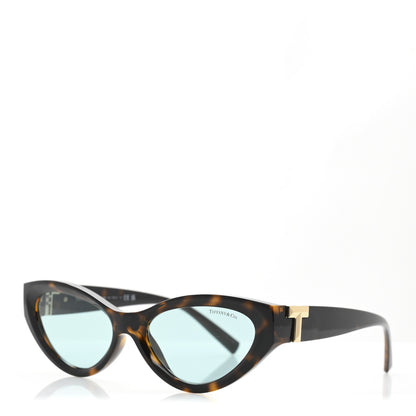 Tiffany Acetate Metal Tiffany T Tortoise Cat Eye Sunglasses TF4225U Brown Blue 1 of 9