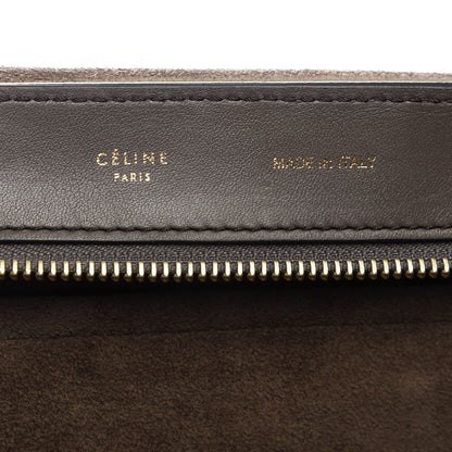 Celine Calfskin Suede Large Tri-Color Trapeze Granite 8 of 13