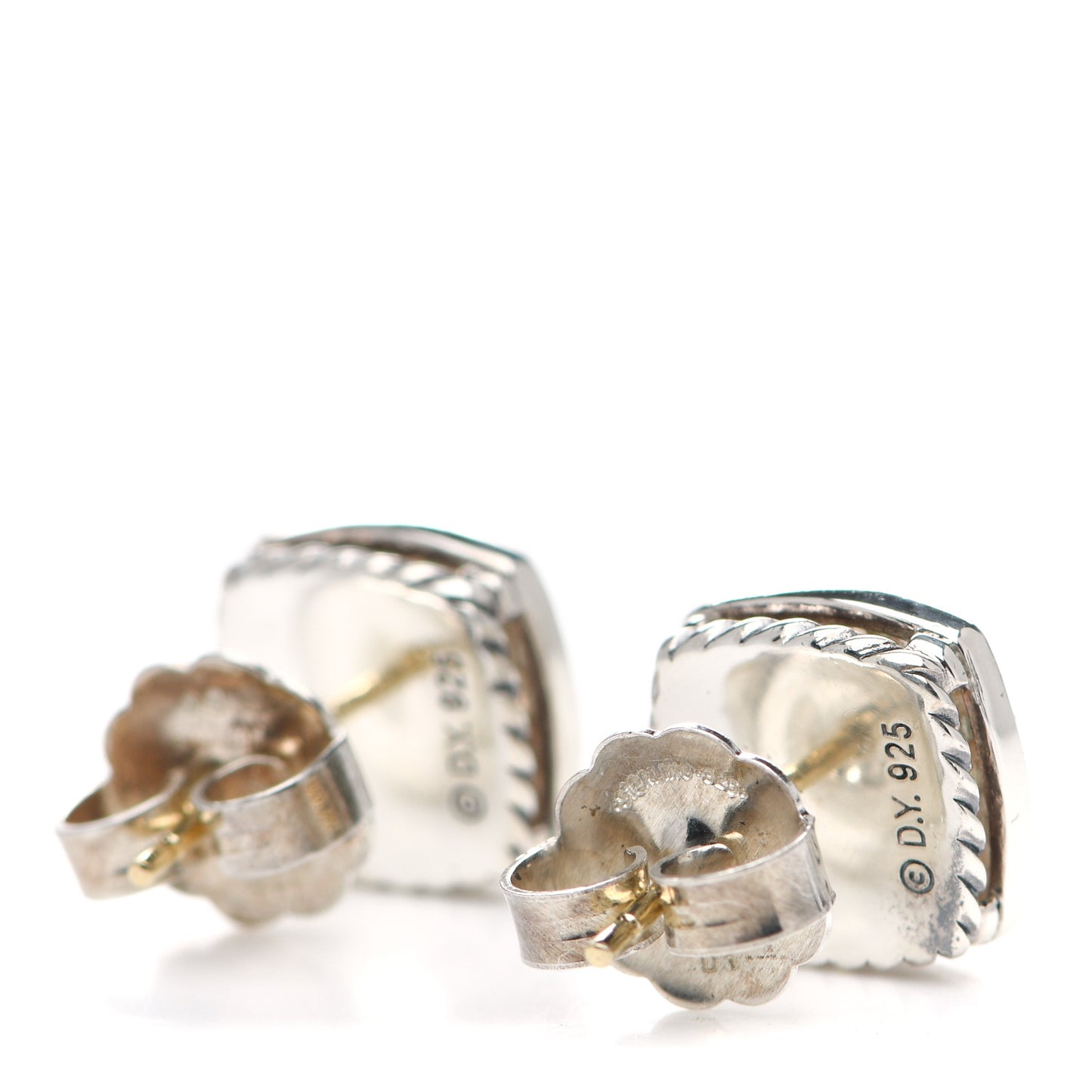 Sterling Silver Diamond Prasiolite 7mm Petite Albion Earrings