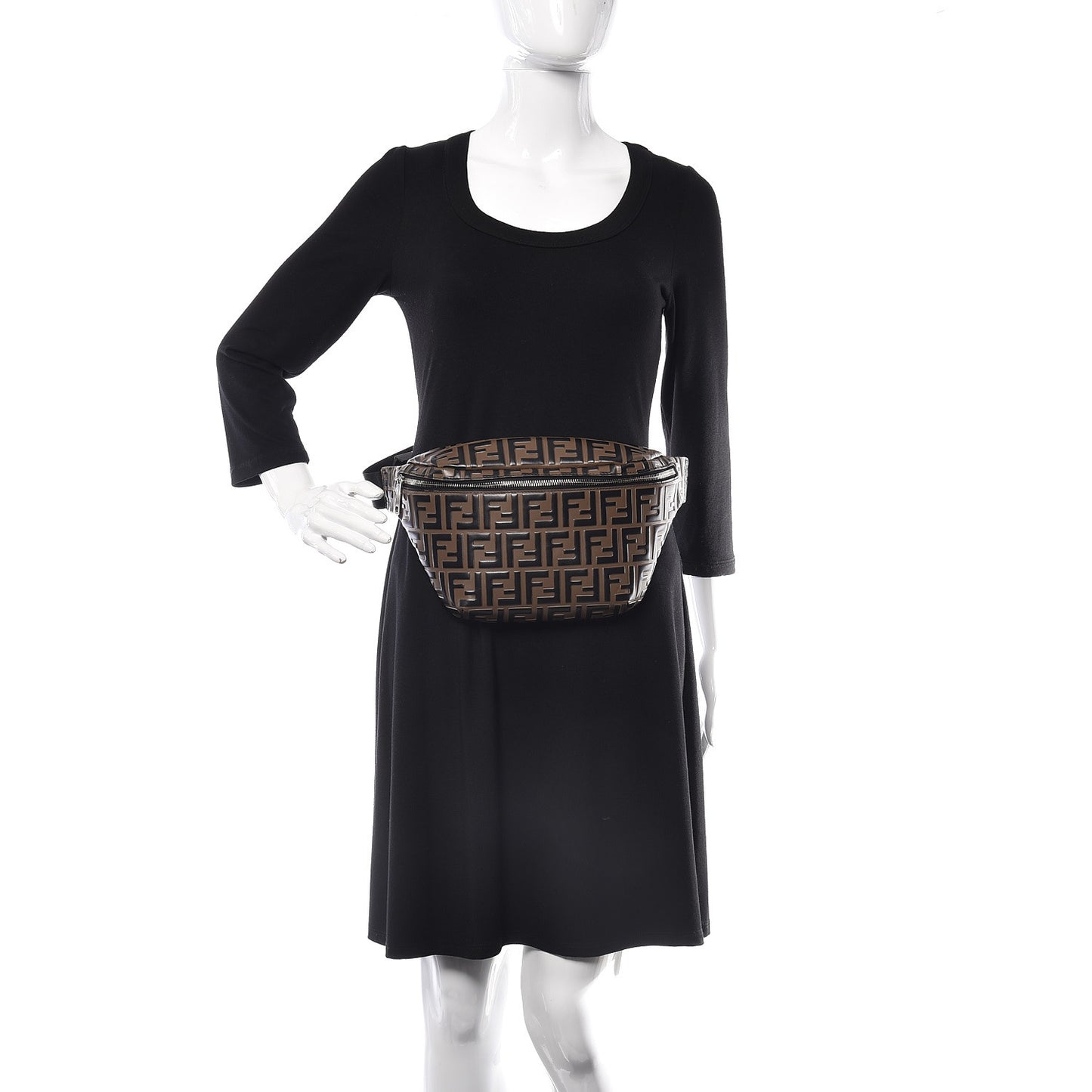 Vitello Century Bi-Color FF 1974 Embossed Belt Bag Maya Black