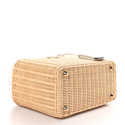 Prada Wicker Canvas Tote Naturale White 4 of 10