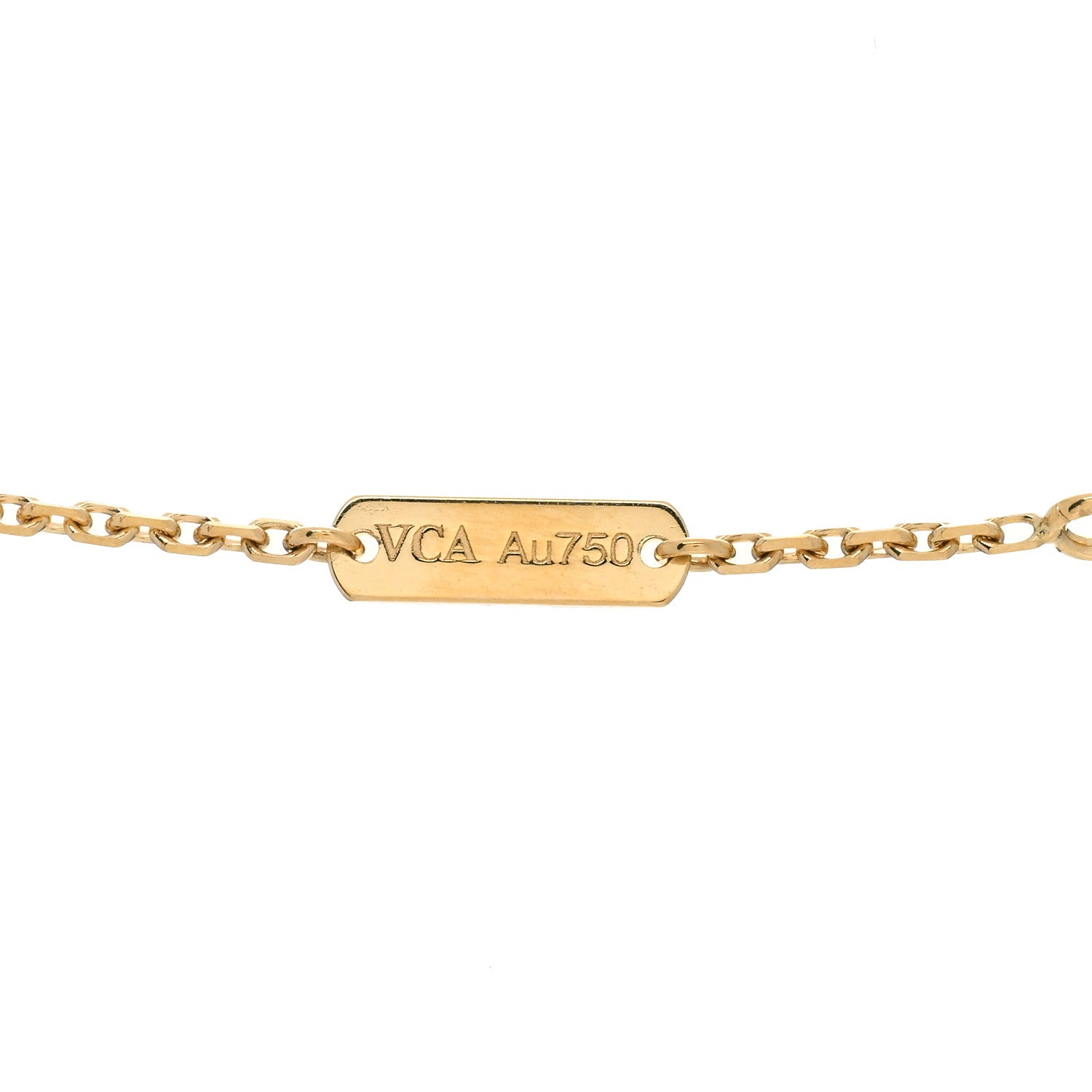 Van Cleef & Arpels 18K Yellow Gold Mother of Pearl Vintage Alhambra Pendant Necklace 5 of 5