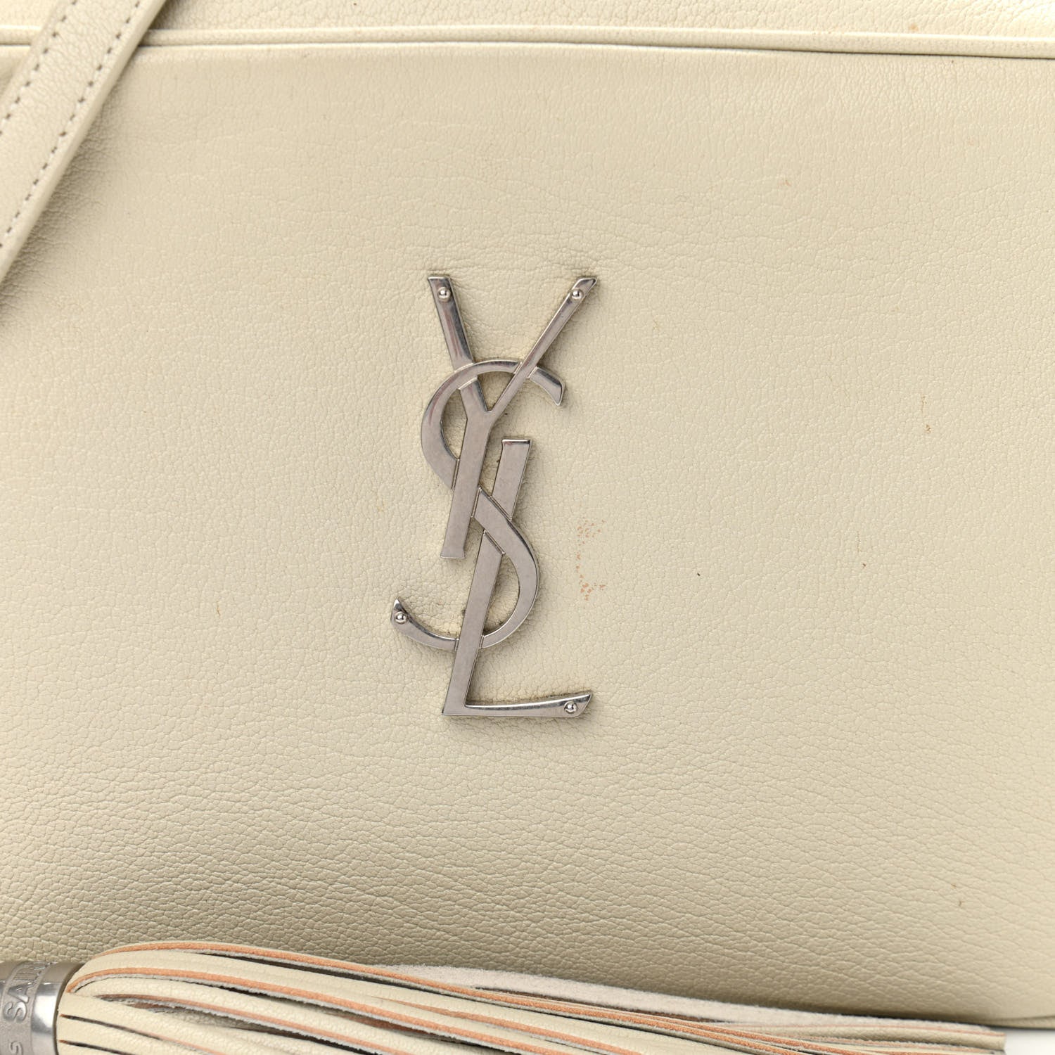 Saint Laurent Lambskin Monogram Small Lou Camera Bag White 8 of 15