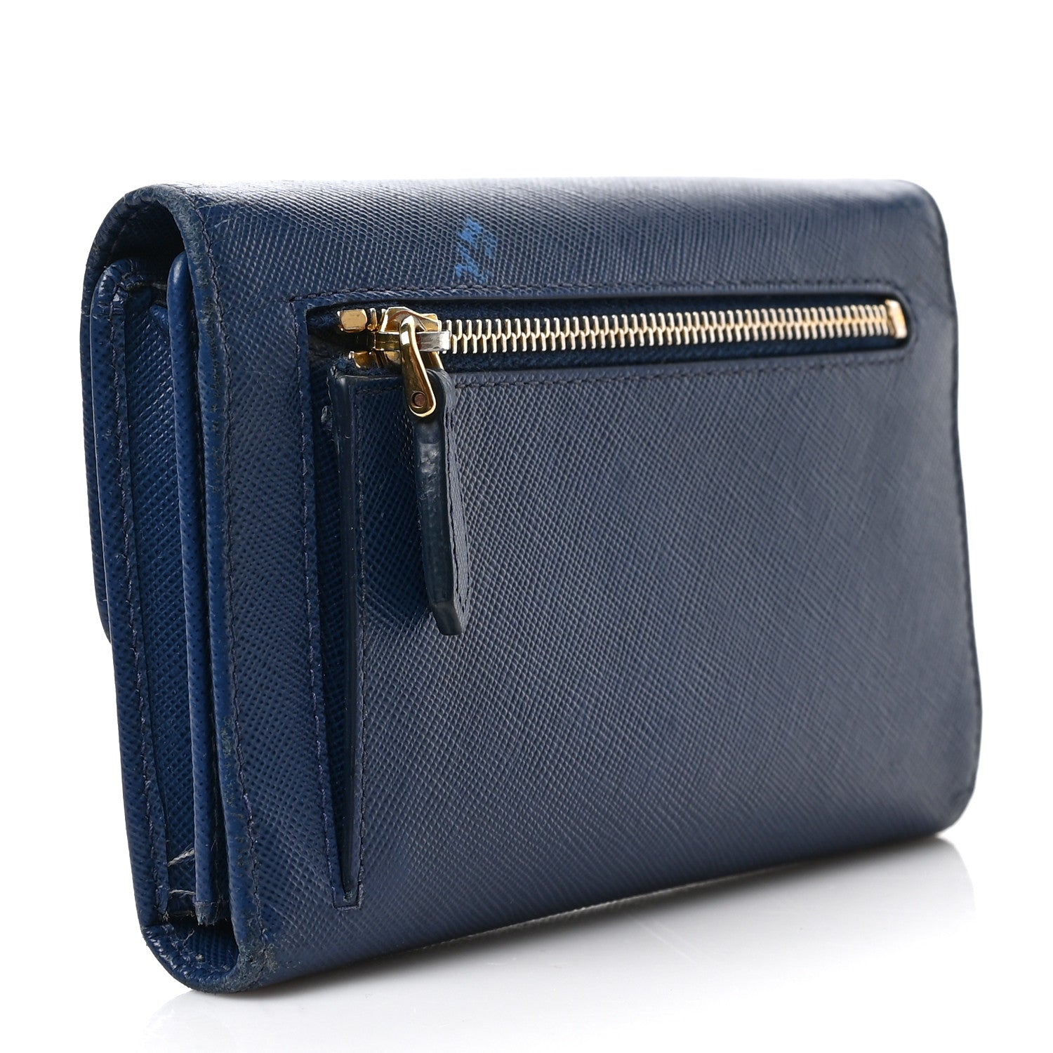 Prada Saffiano Wristlet Wallet Bleuette 3 of 7