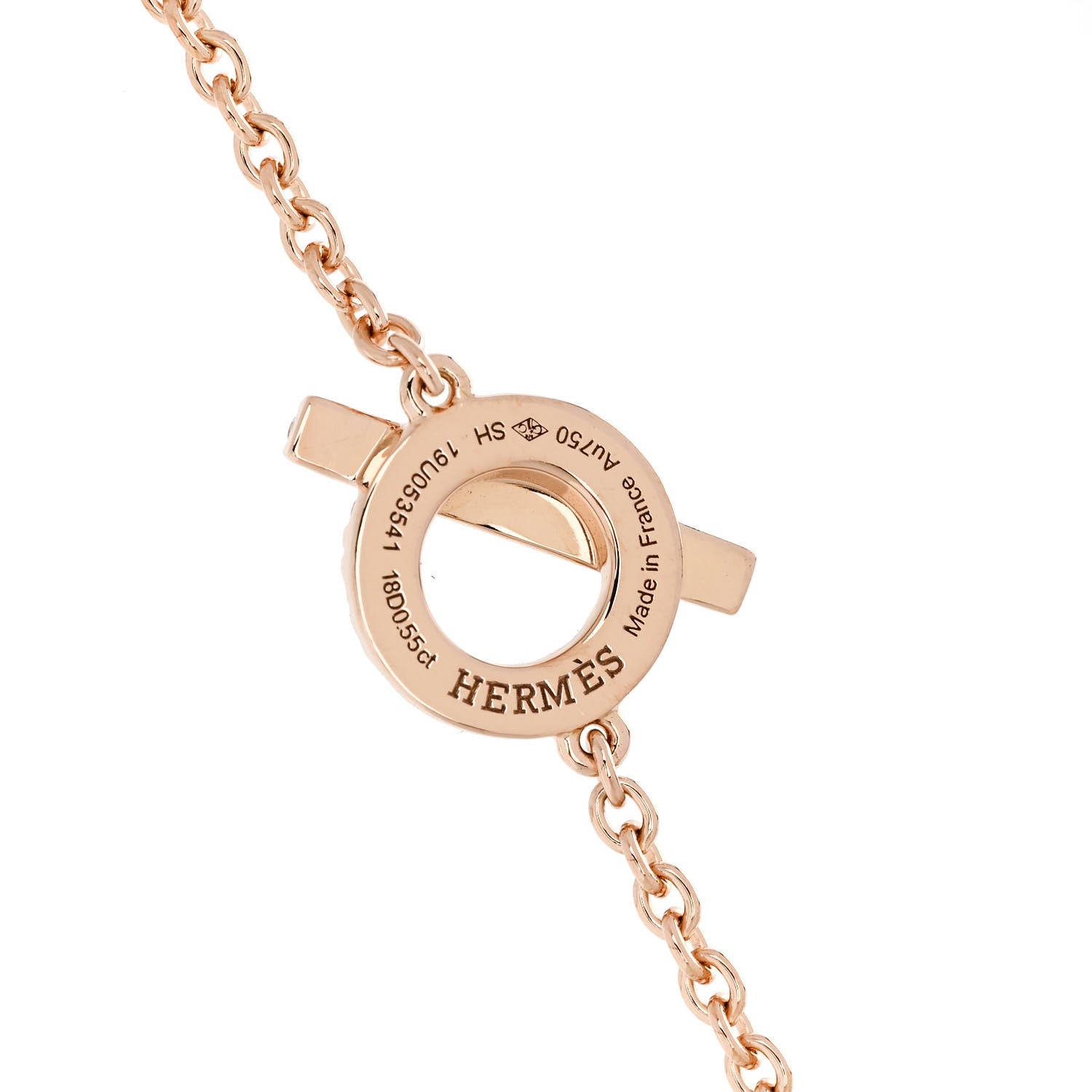 Hermes 18K Rose Gold Diamond Finesse Bracelet SH 3 of 4