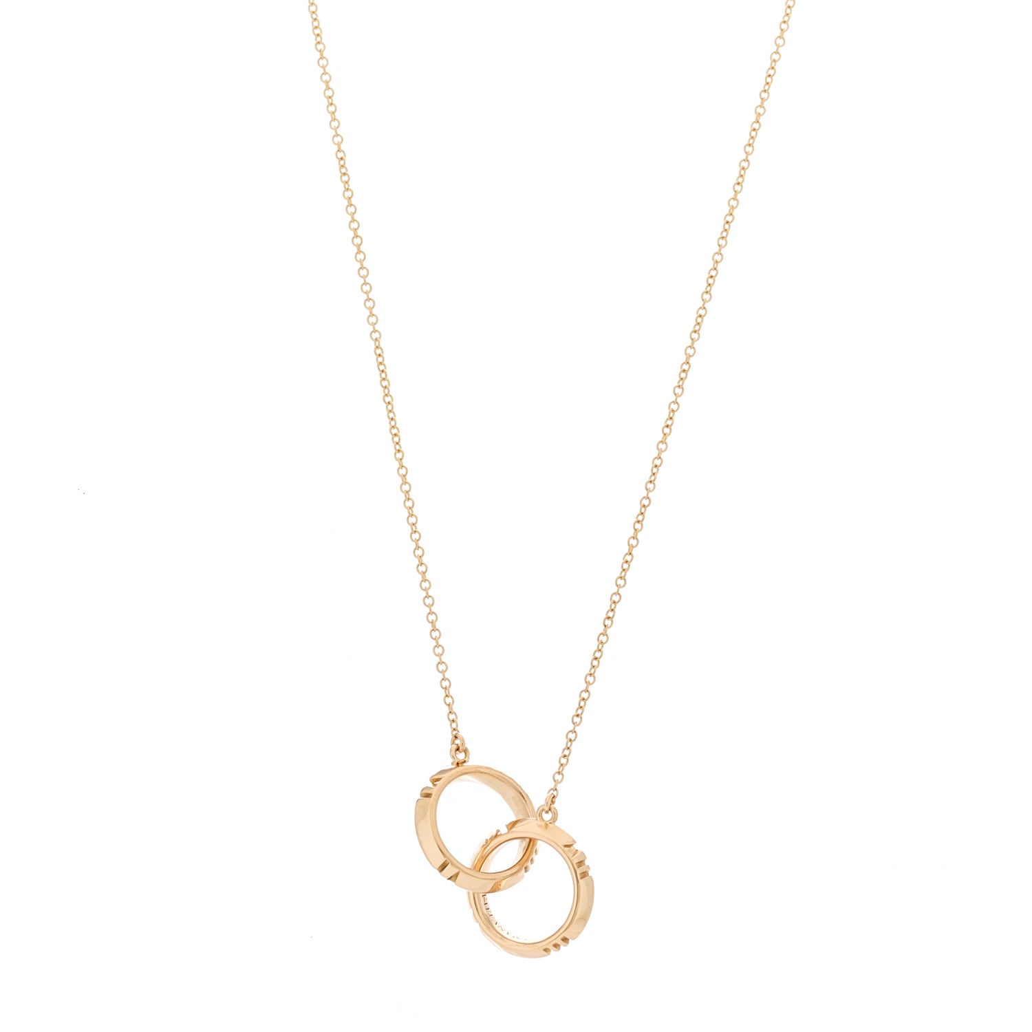 Tiffany 18K Rose Gold Interlocking Atlas Open Pendant Necklace 1 of 6