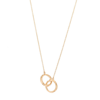Tiffany 18K Rose Gold Interlocking Atlas Open Pendant Necklace 1 of 6