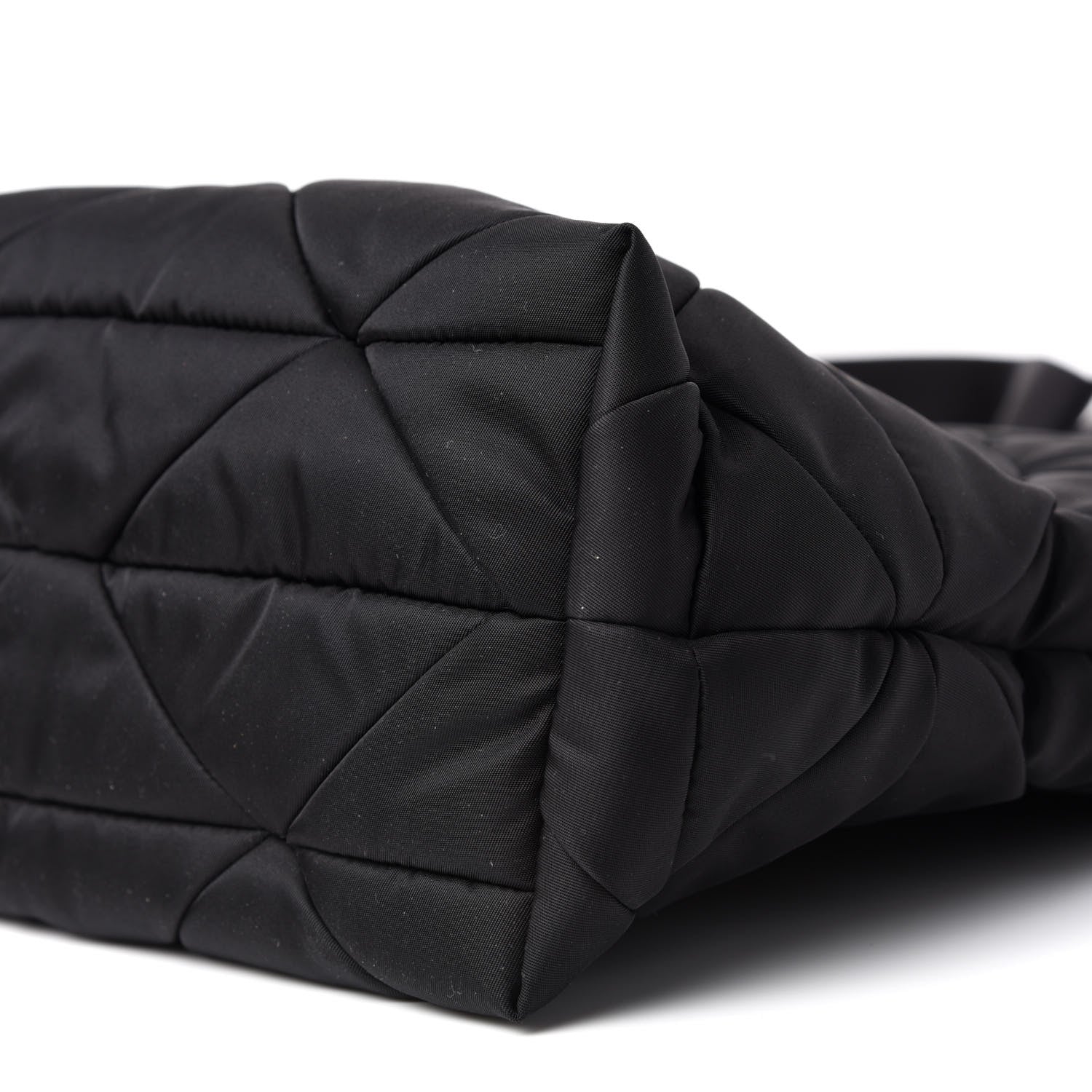 Prada Re-Nylon Nappa Triangle Quilted Padded Double Handled Zip Pocket Tote Black 10 of 11