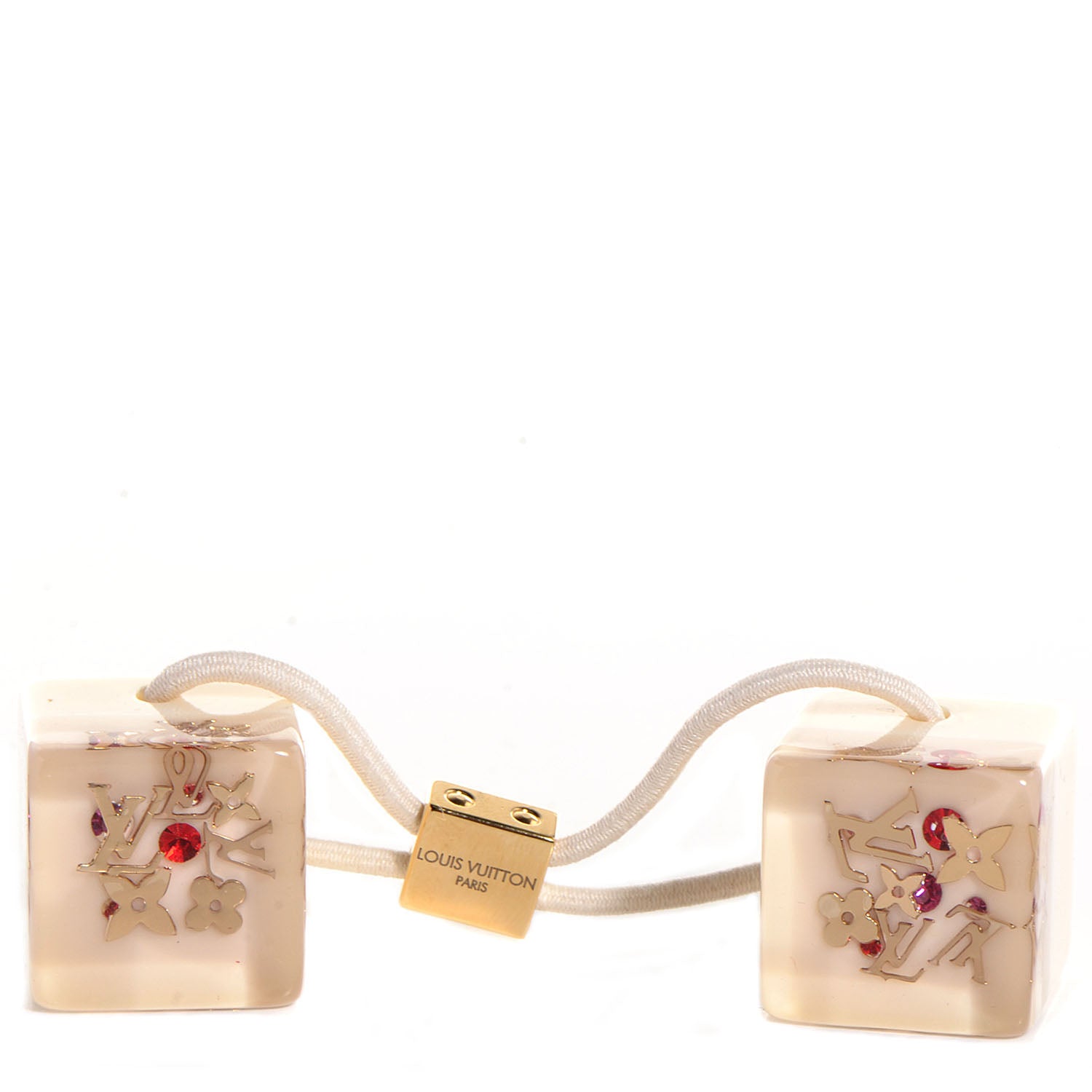 Louis Vuitton Swarovski Crystal Resin Inclusion Hair Cubes White 1 of 3
