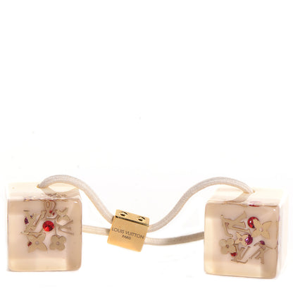 Louis Vuitton Swarovski Crystal Resin Inclusion Hair Cubes White 1 of 3