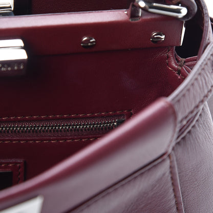 Fendi Nappa Mini Peekaboo Iconic Satchel Bordeaux 12 of 17
