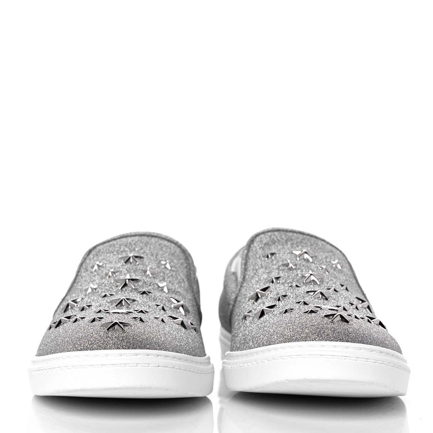 Fine Glitter Suede Mens Grove Sneakers 45 Silver