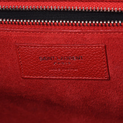 Saint Laurent Grained Calfskin Small Cabas Rive Gauche Red 6 of 22